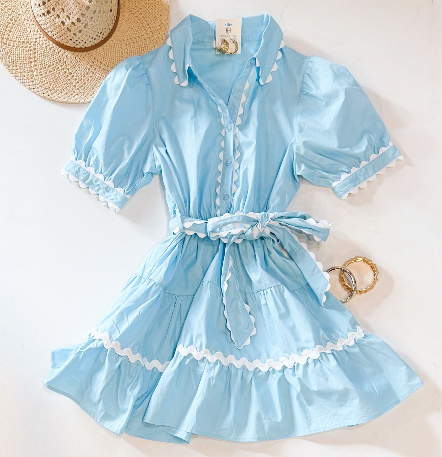Blue Sky Scallop Dress