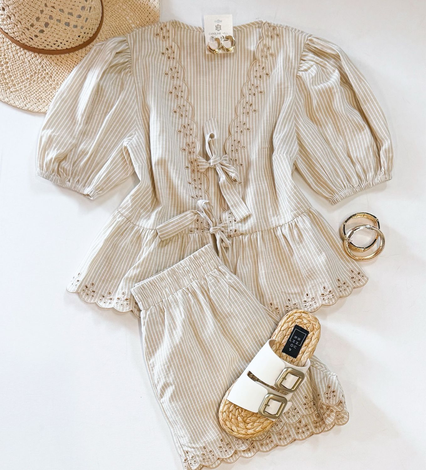 Sandy Beach Pinstripe Set