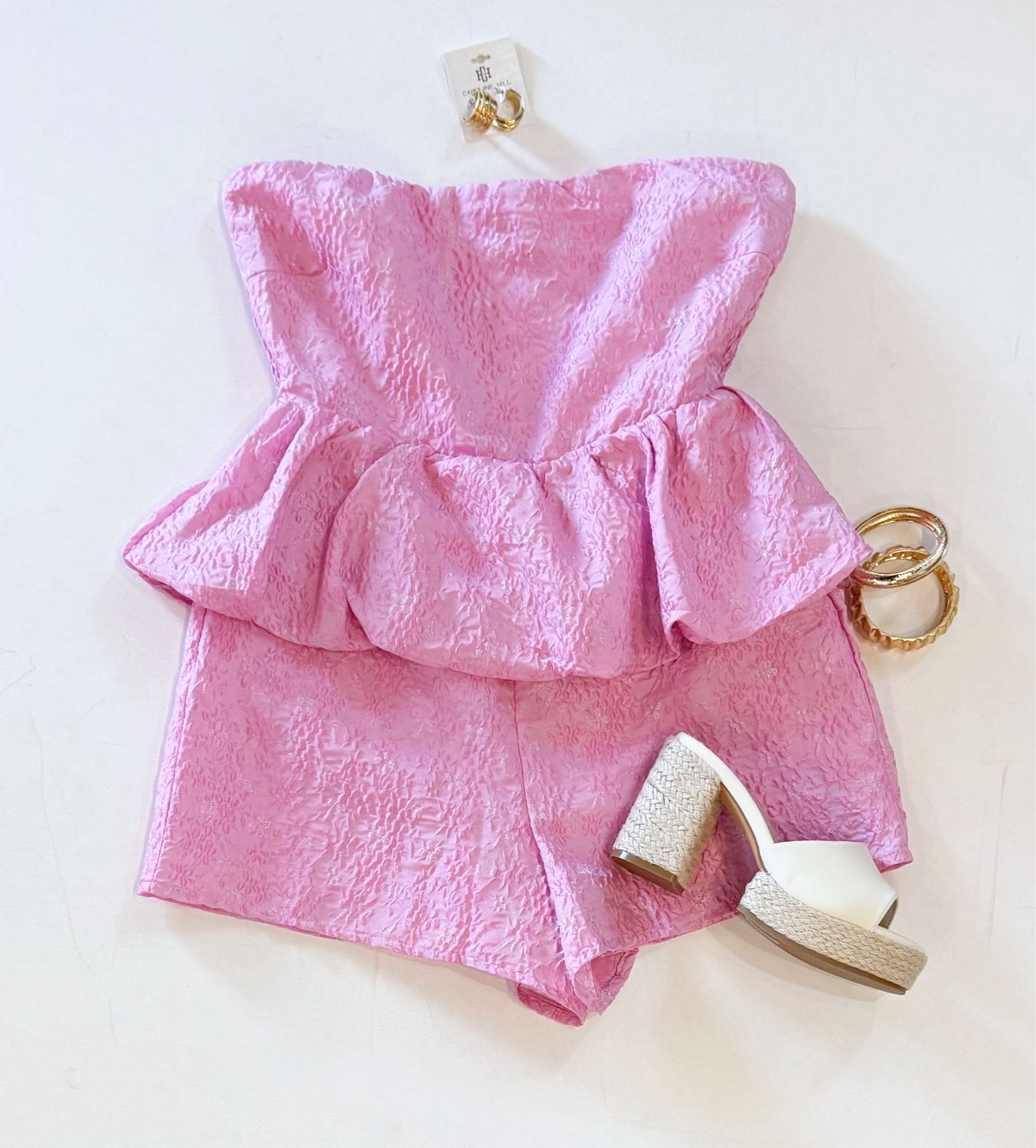 Orchid Shimmer Peplum Romper
