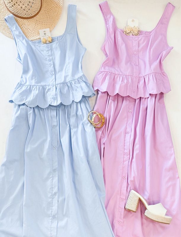 April Midi Set (Powder Blue)