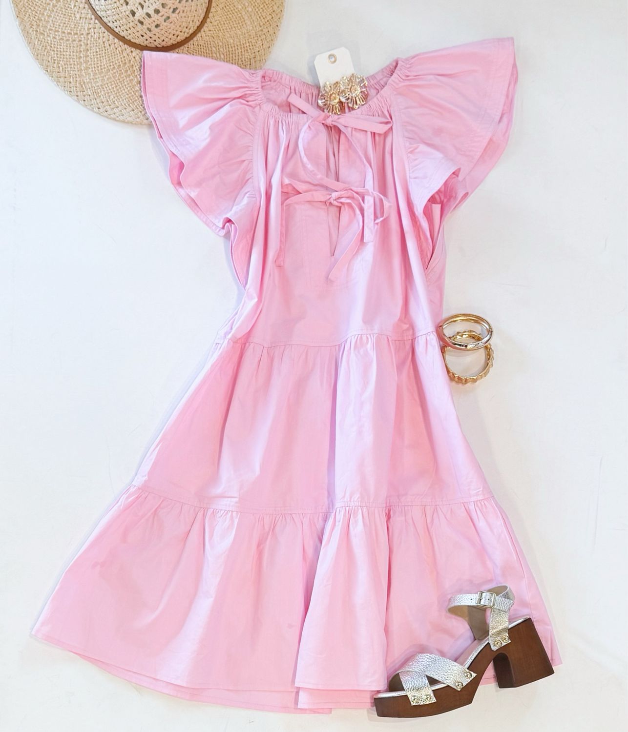 Bunny Pink Tiered Dress