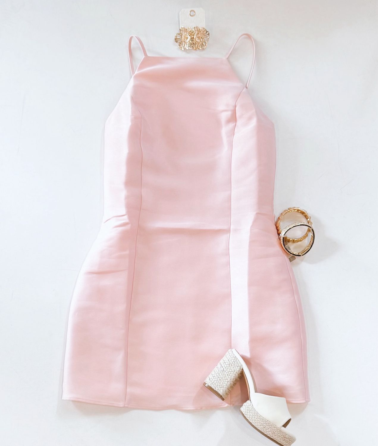 Soft Pink Taffeta Dress