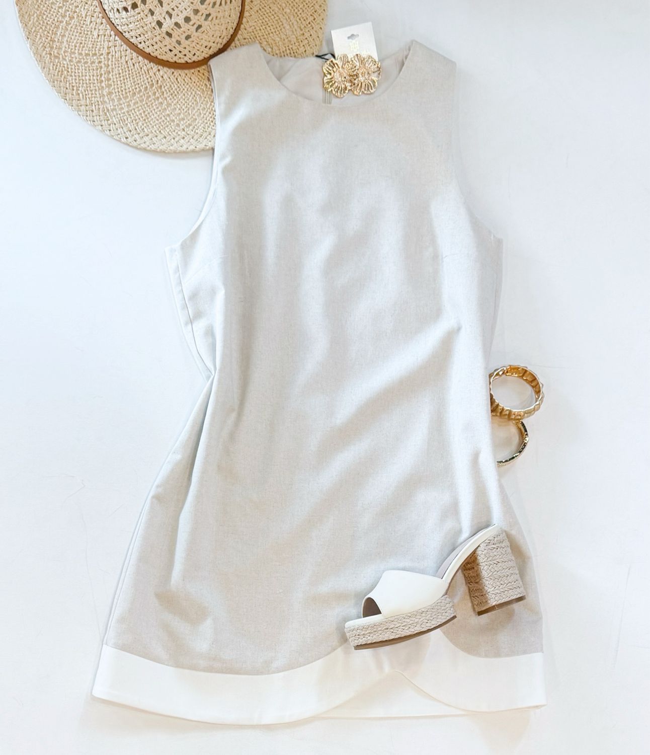 Beach Chic Oatmeal Dress
