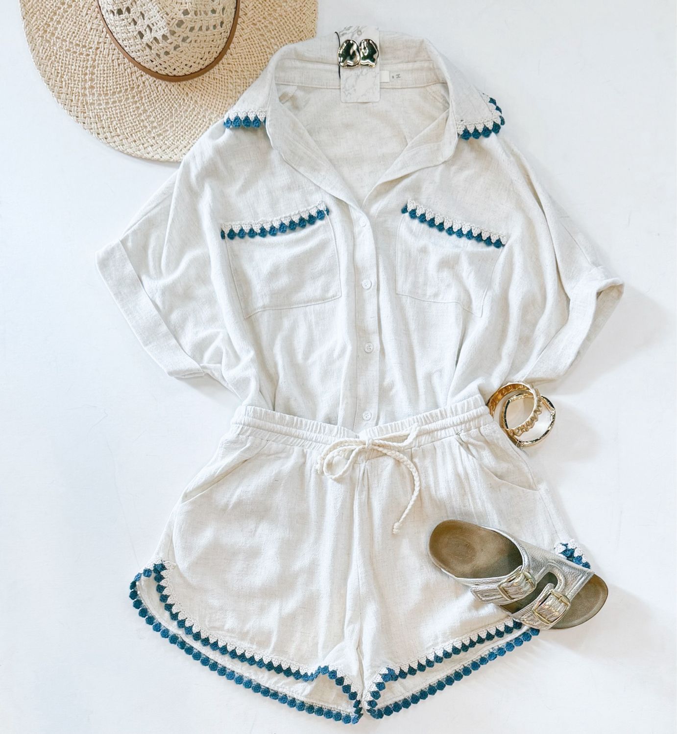 Sand And Sea Embroidered Set