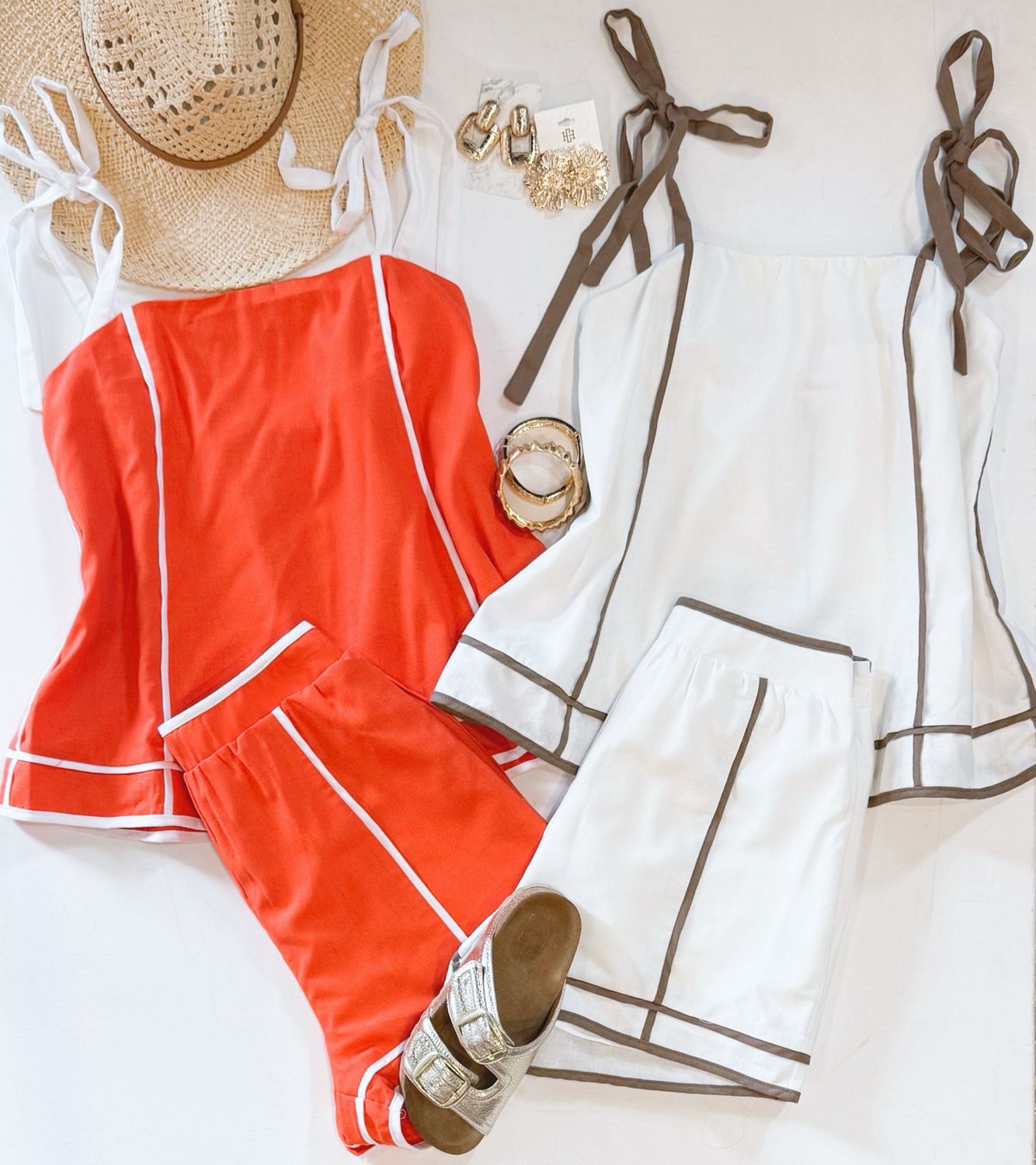 Maroma Short Set (Hot Coral)