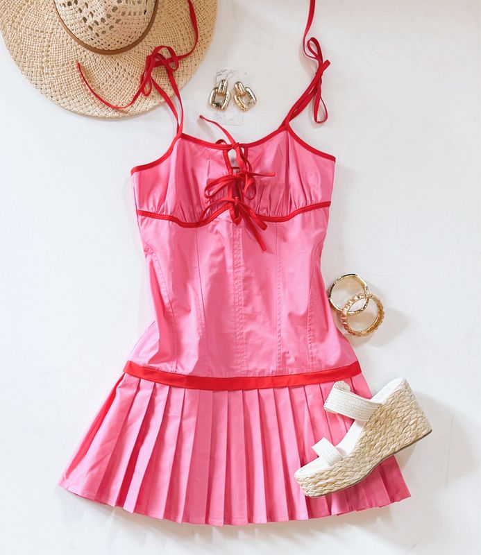 Just For Fun Pleated Dress