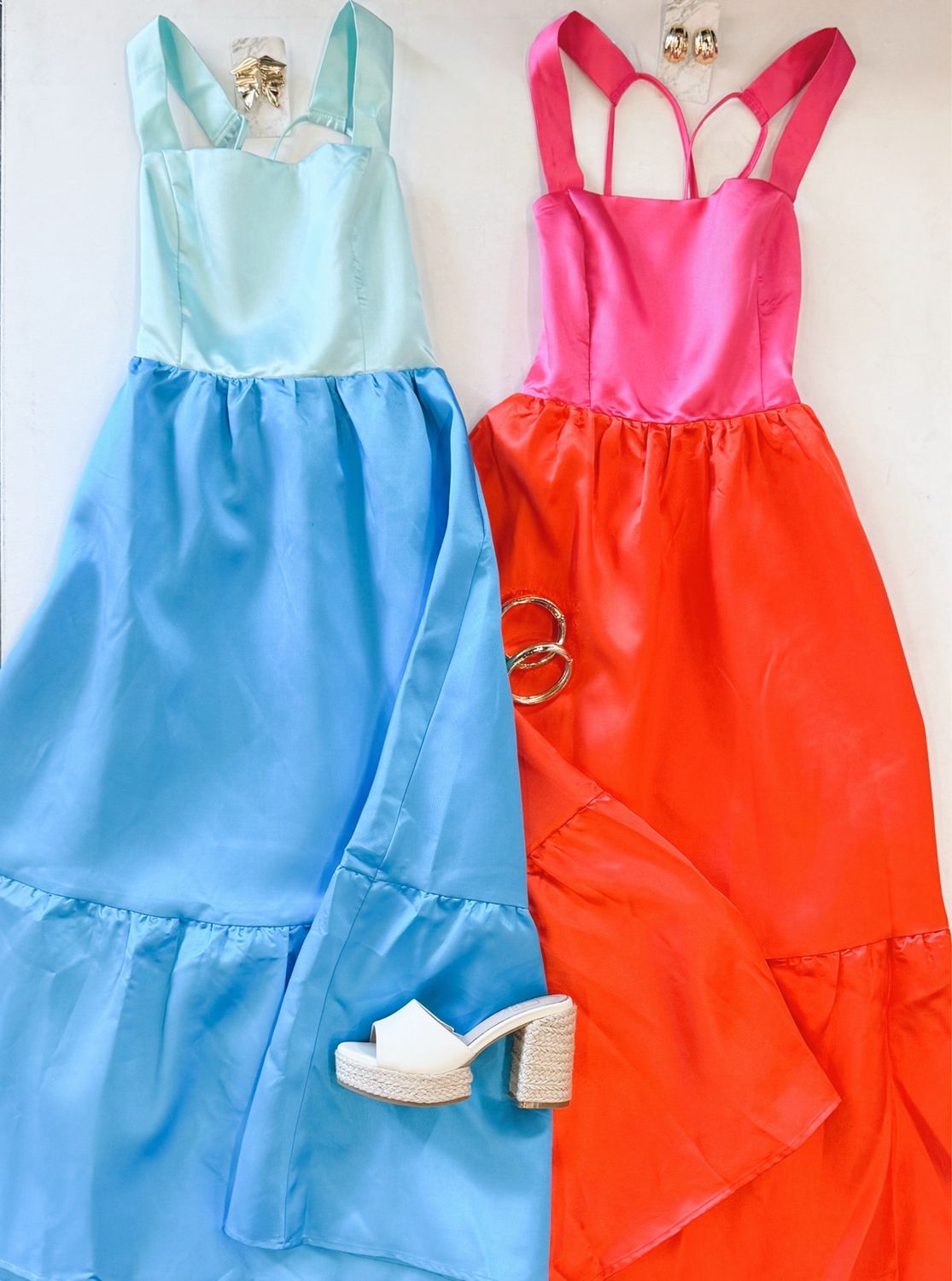 Taffeta Event Midi (Hot Coral)