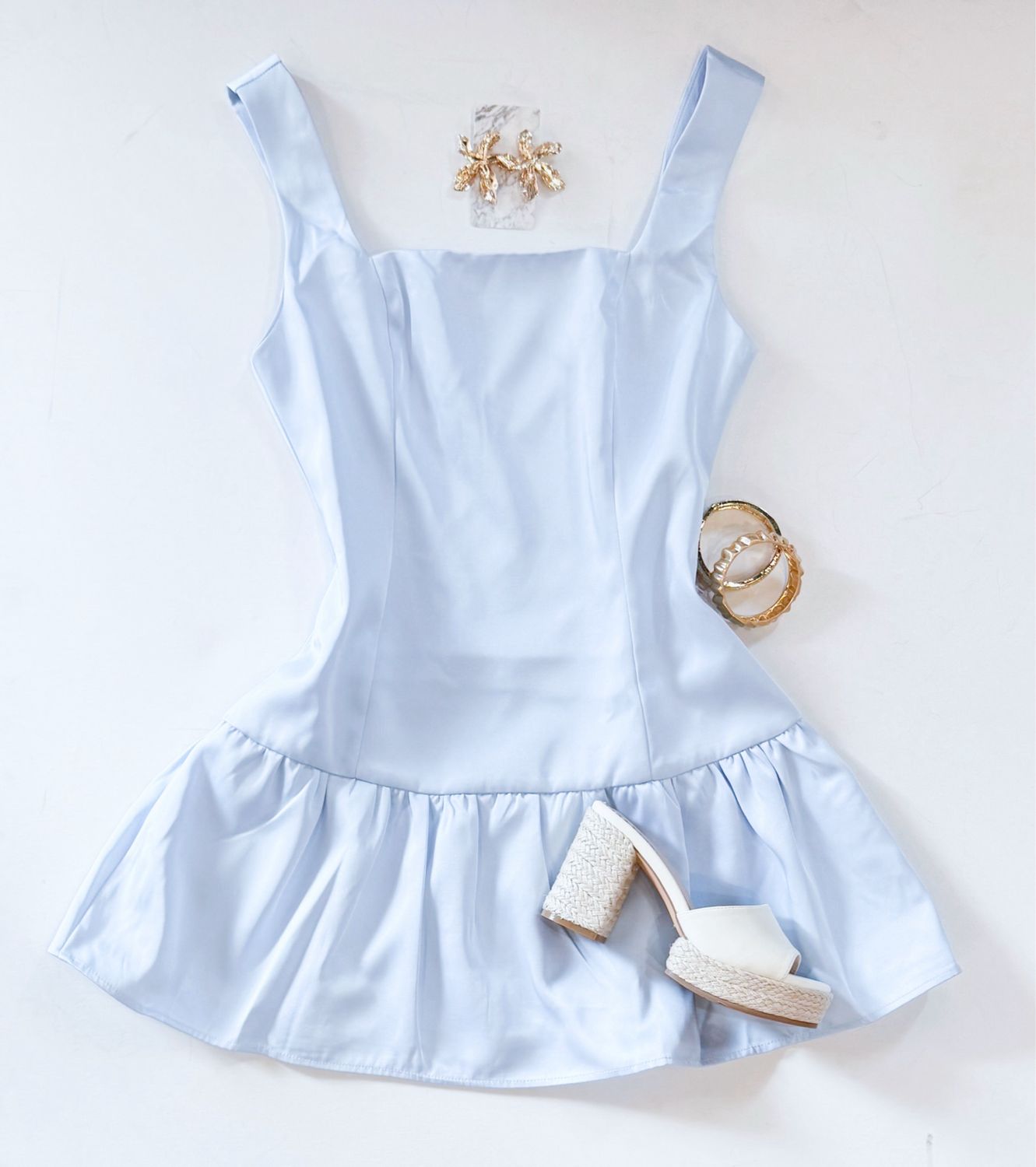 Powder Blue Drop Waist Dress