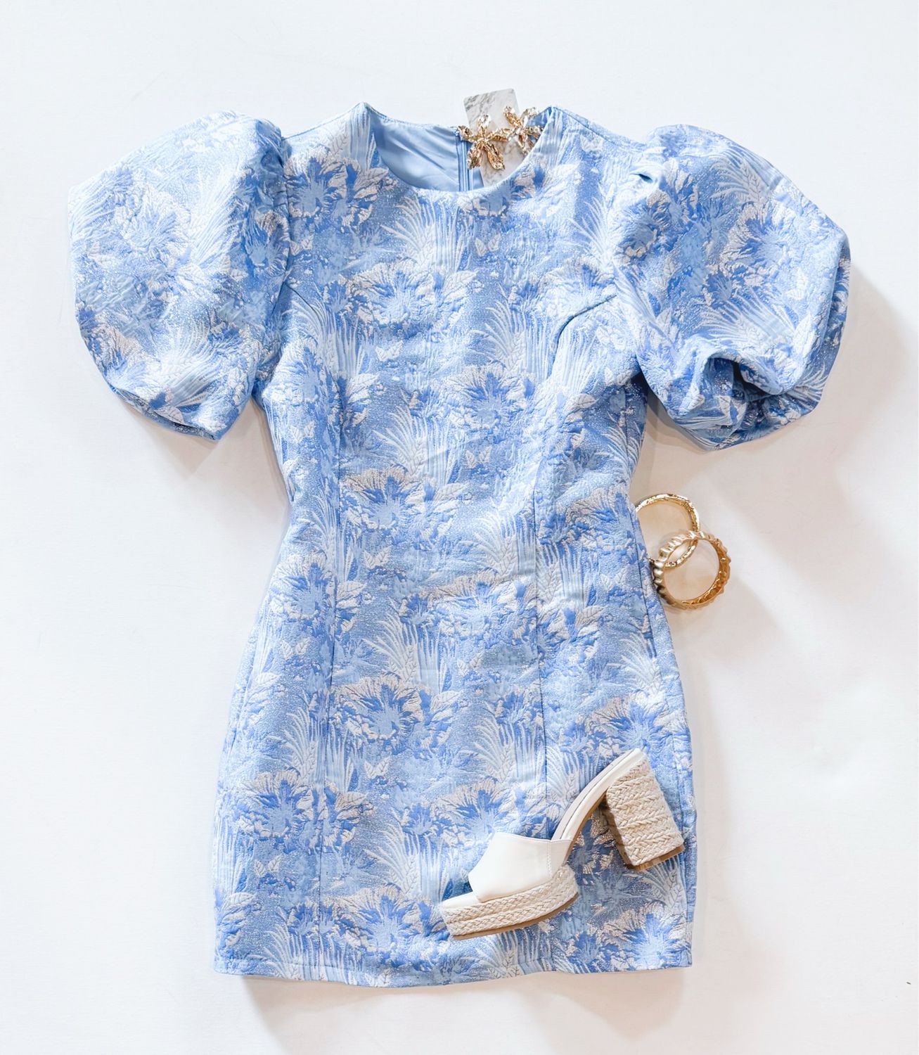 Blue China Brocade Dress