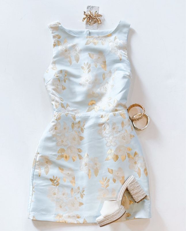 Cherry Blossom Brocade Dress