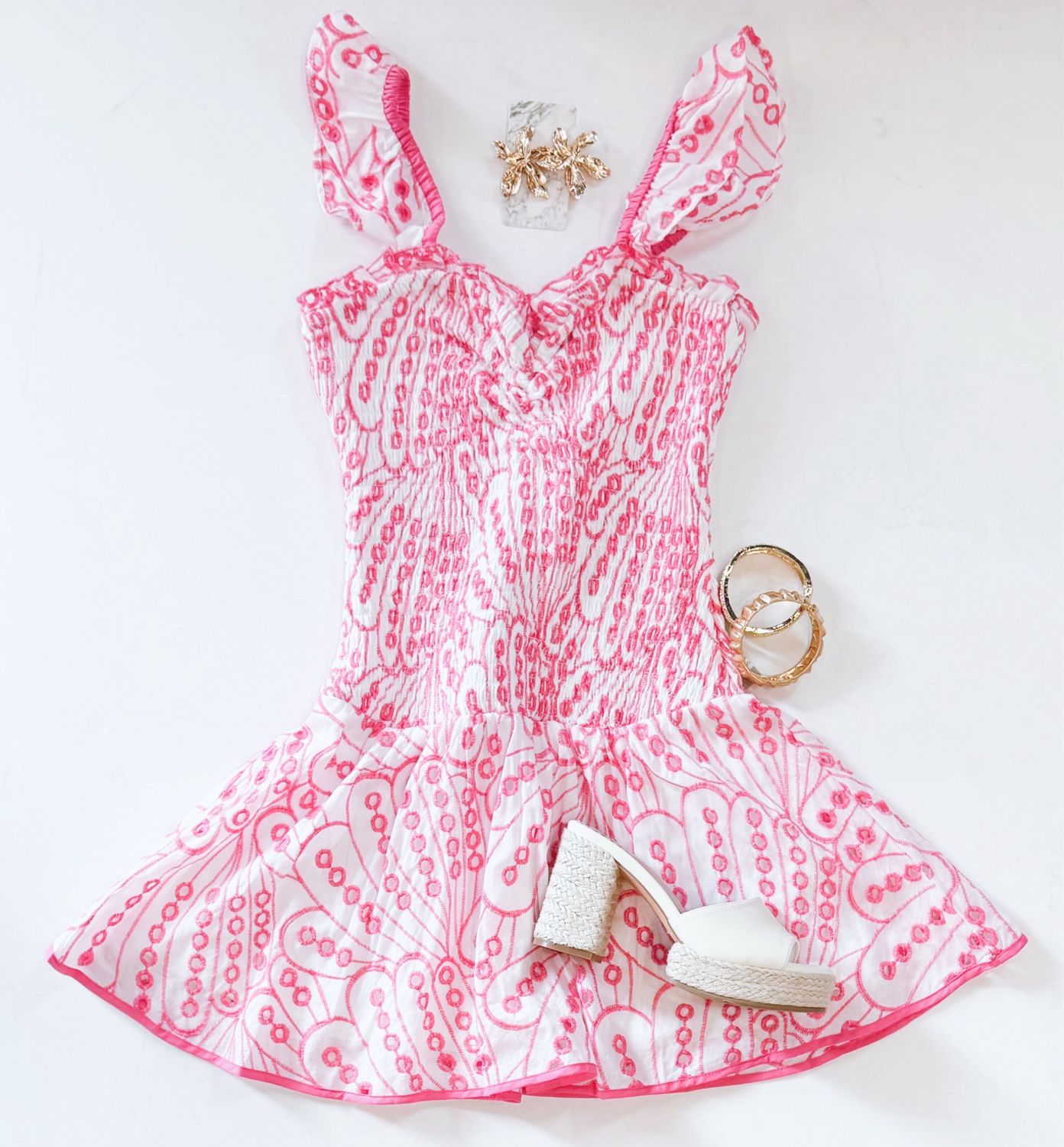 Hibiscus Eyelet Dress