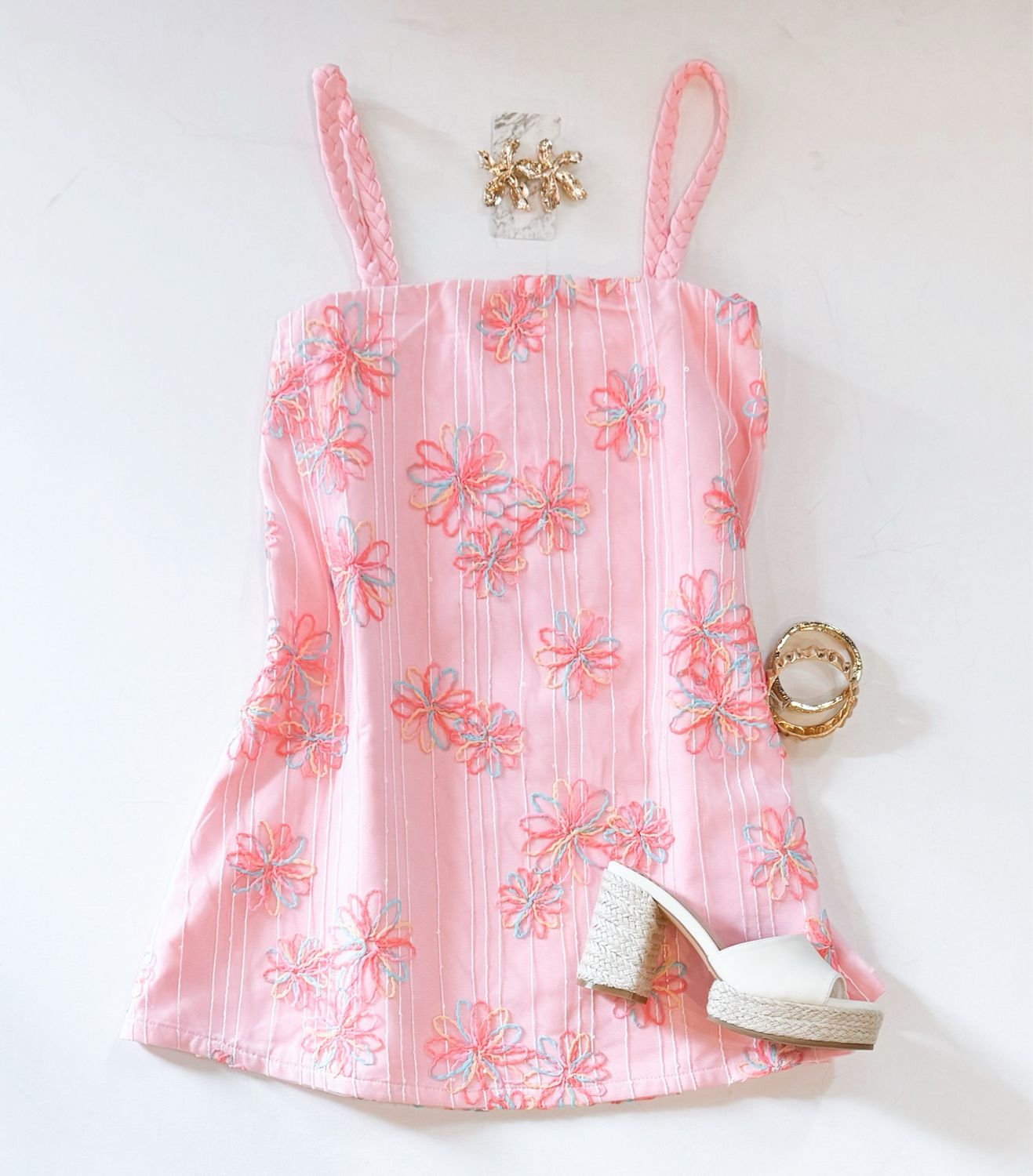 Rainbow Florals Mini Dress