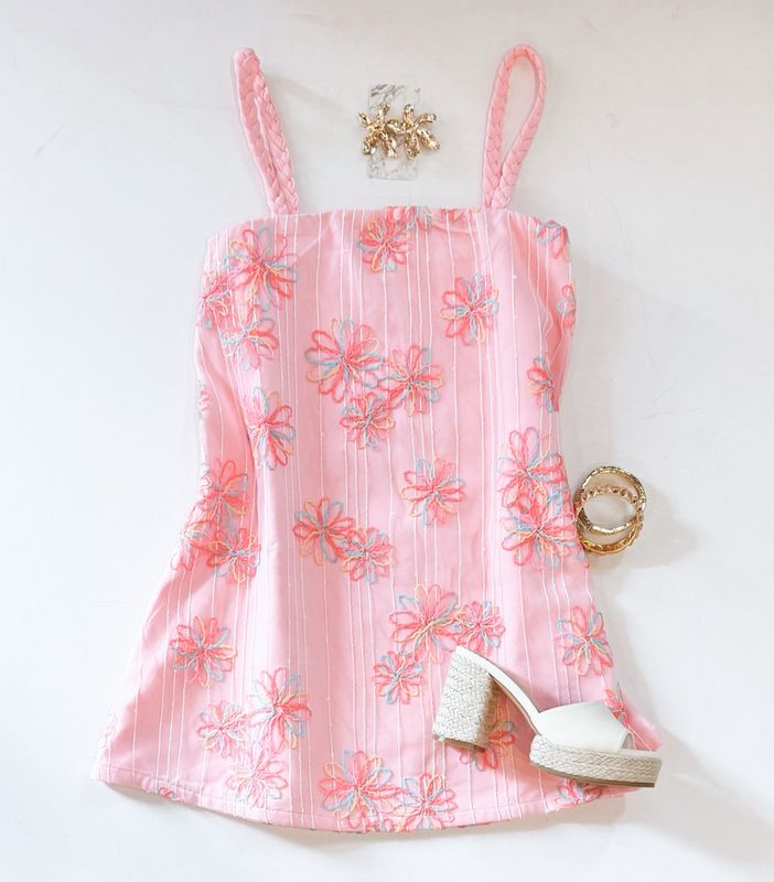 Rainbow Florals Mini Dress