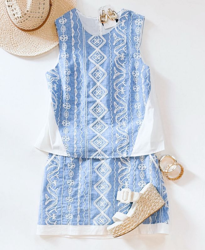 Rainbow Row Embroidered Set