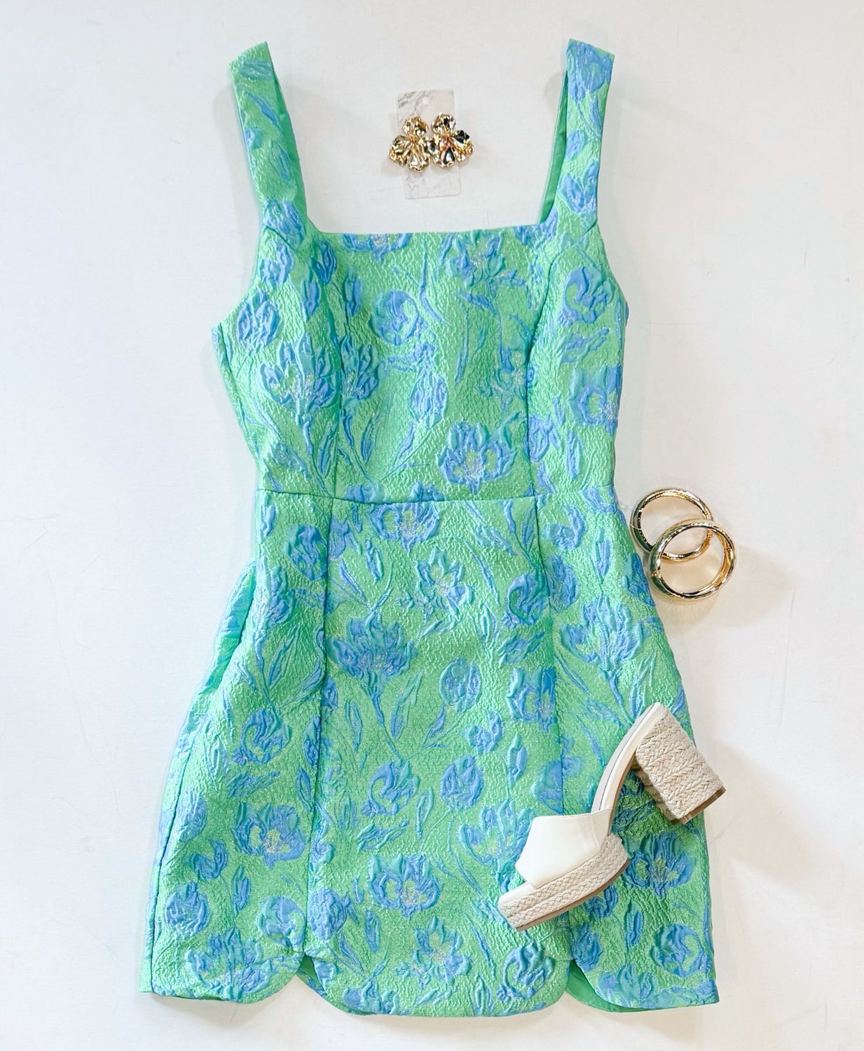 Sea Glass Brocade Dress
