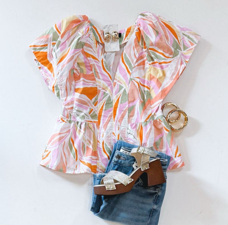 In The Jungle Cap Sleeve Top