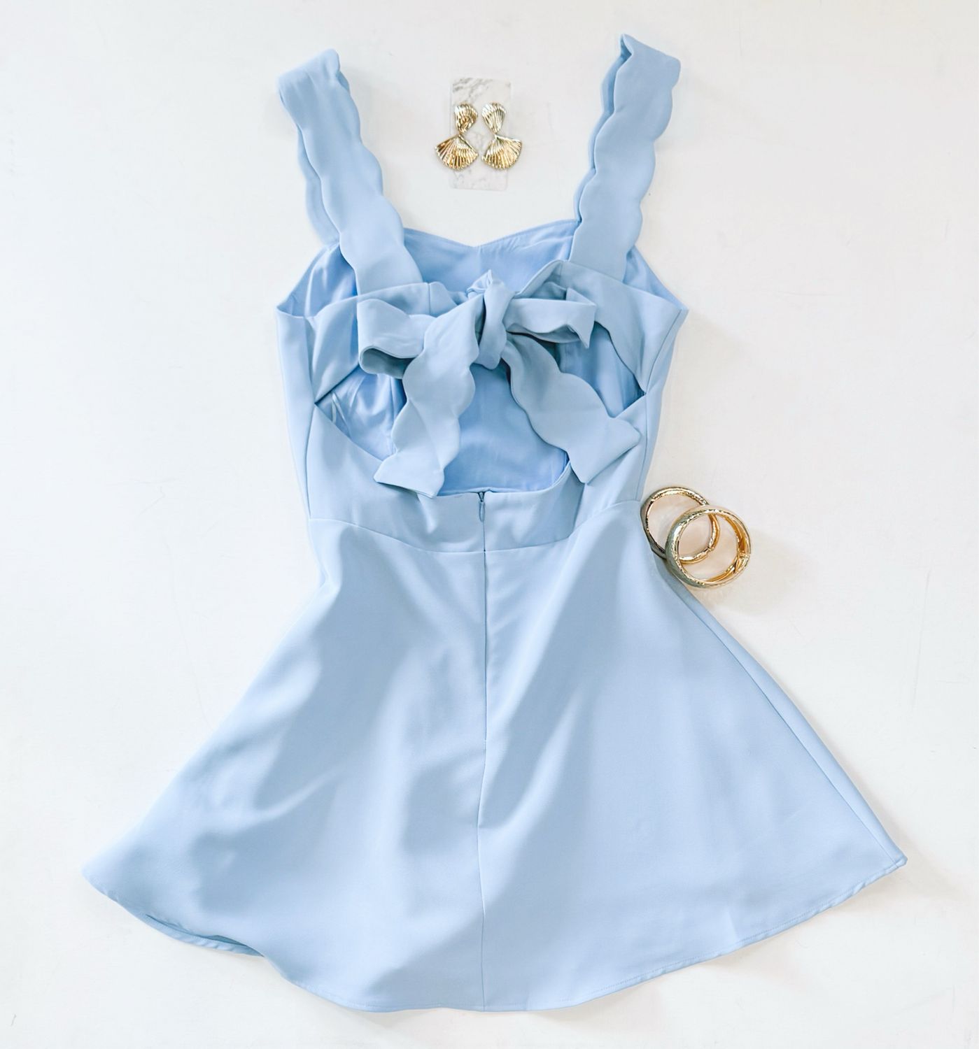 Sky Blue Scallop Dress