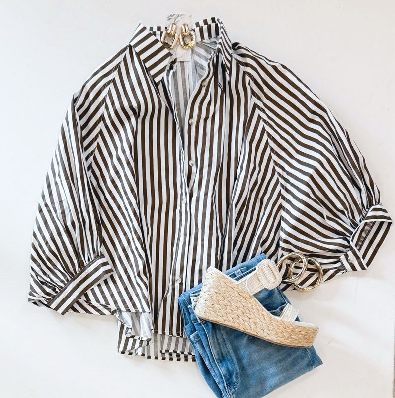 Ahoy Stripe Buttondown (Chocolate)