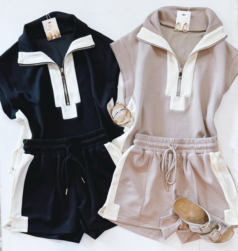 Half Zip Travel Set (Mocha)