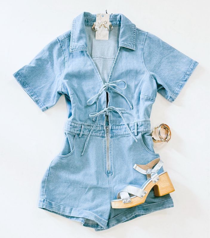 Country Concert Denim Romper
