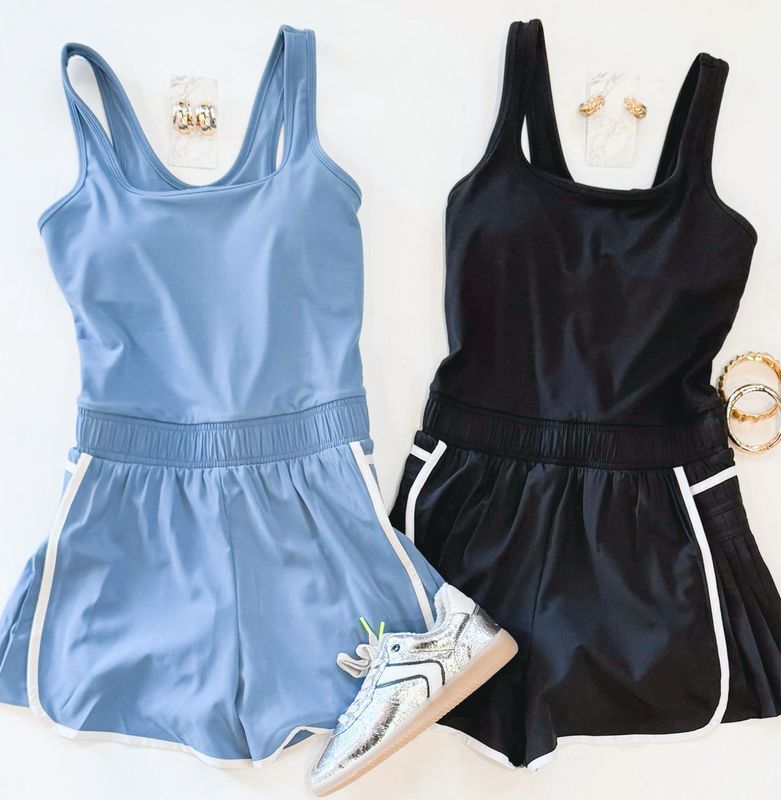 Slate And Pearl Athletic Romper