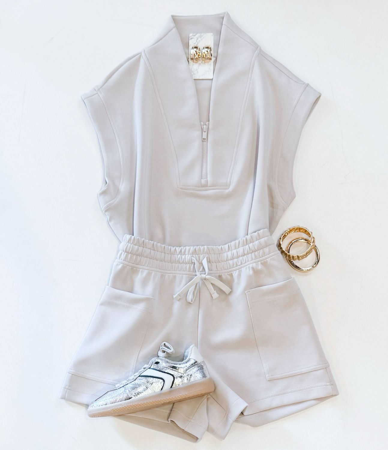 Light Mocha Carpool Short Set
