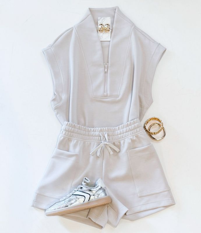 Light Mocha Carpool Short Set