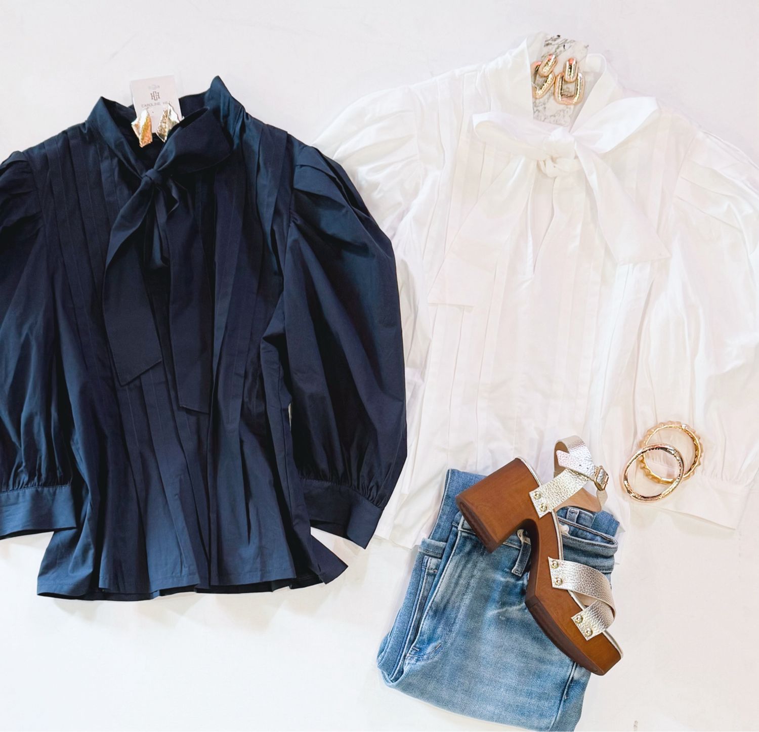 So Professional Pleated Top (Navy)