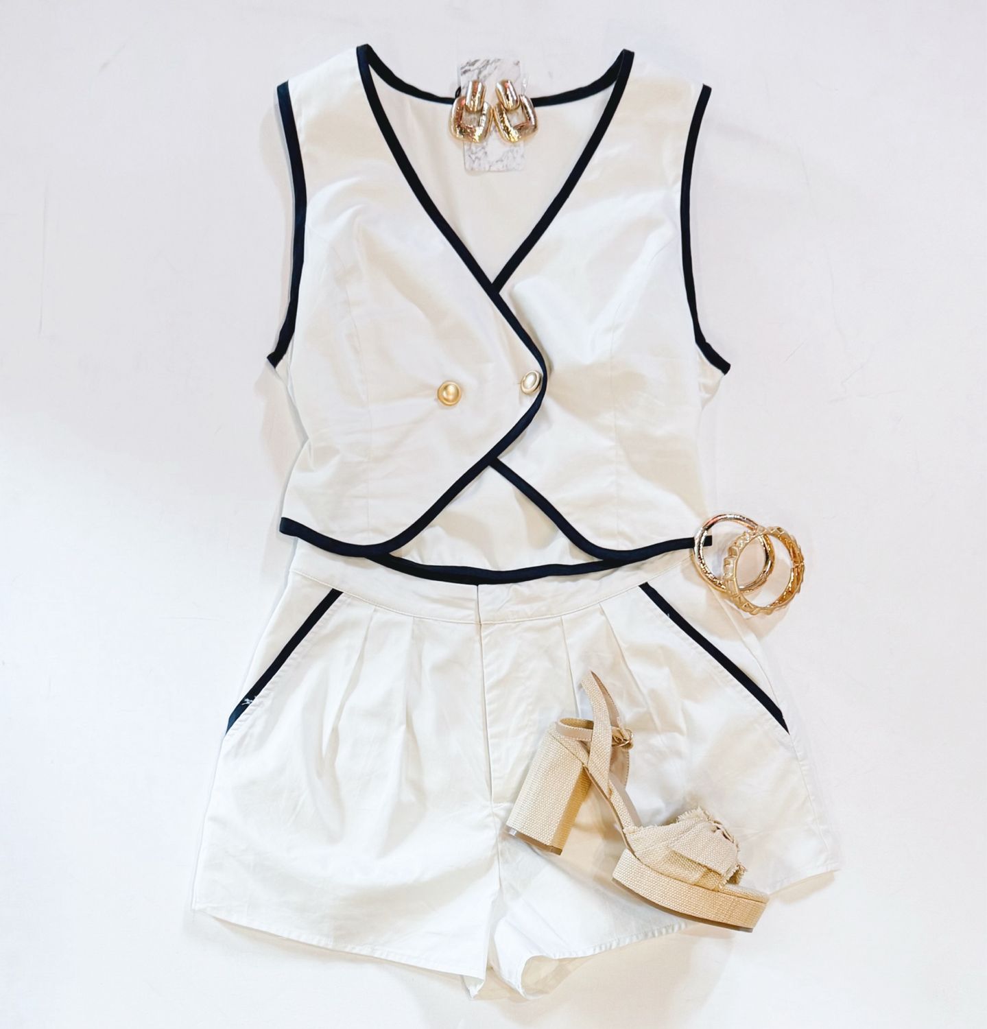 Navy Baby Short Set