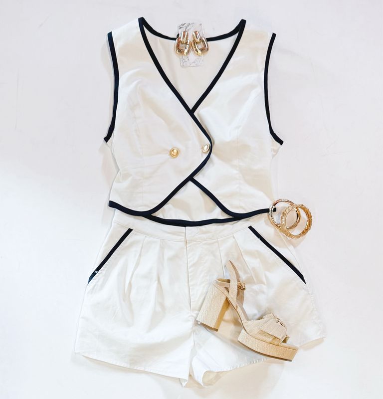 Navy Baby Short Set