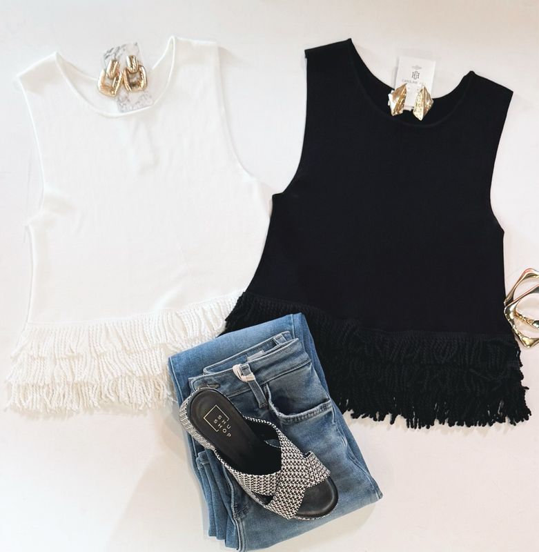 So Fancy Fringe Knit (White)