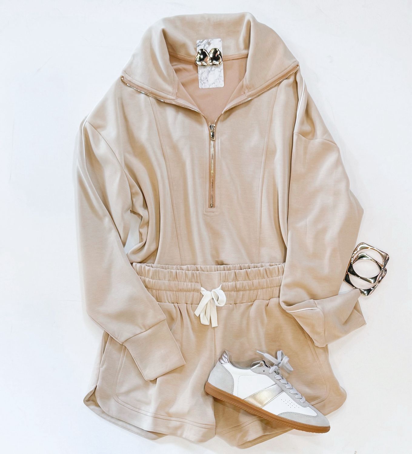 Caramel Half Zip Set