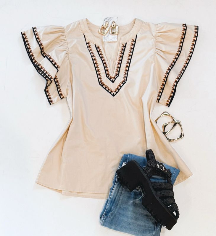Fall Feels Poplin Top