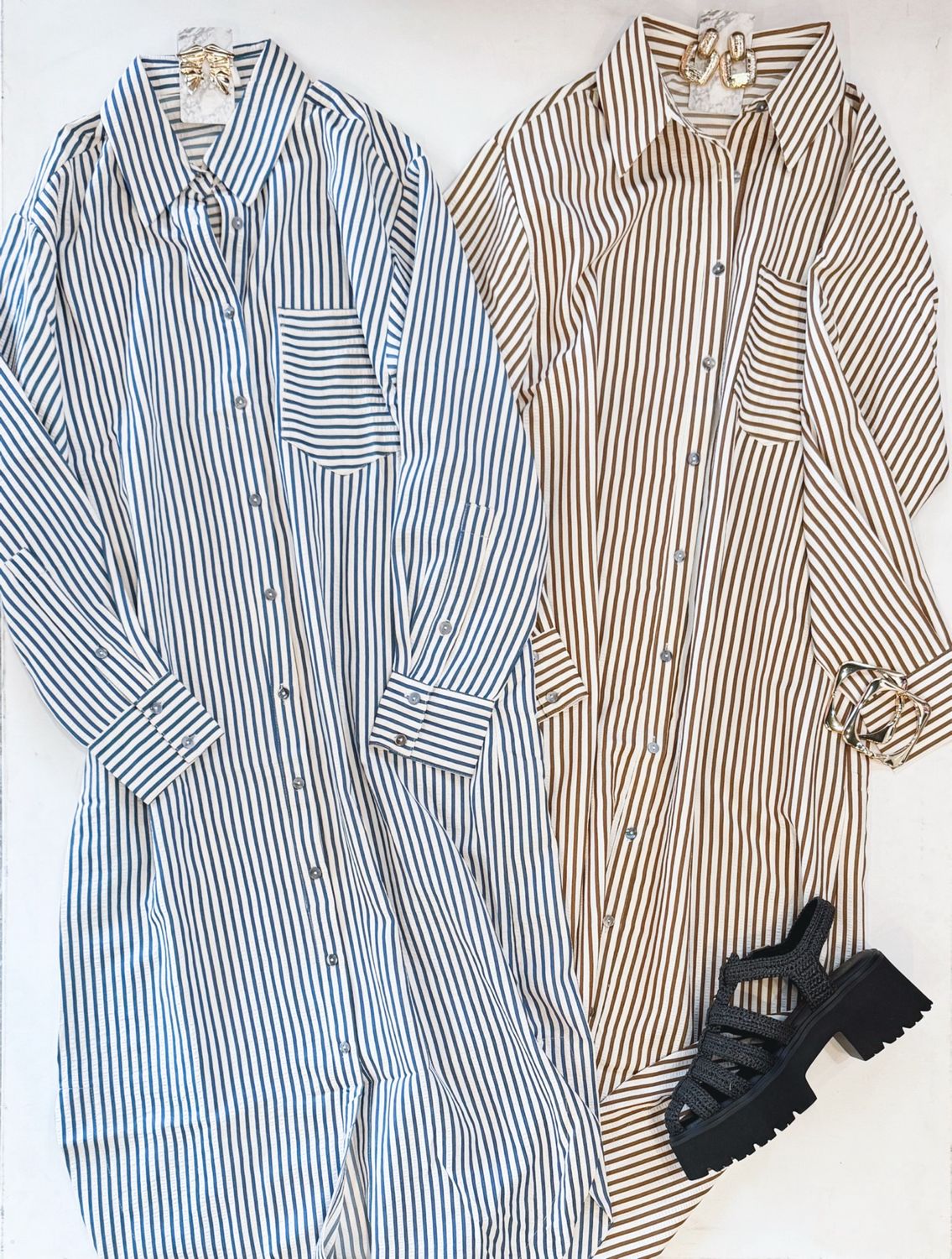 Smart Cookie Buttondown Midi (Chestnut)