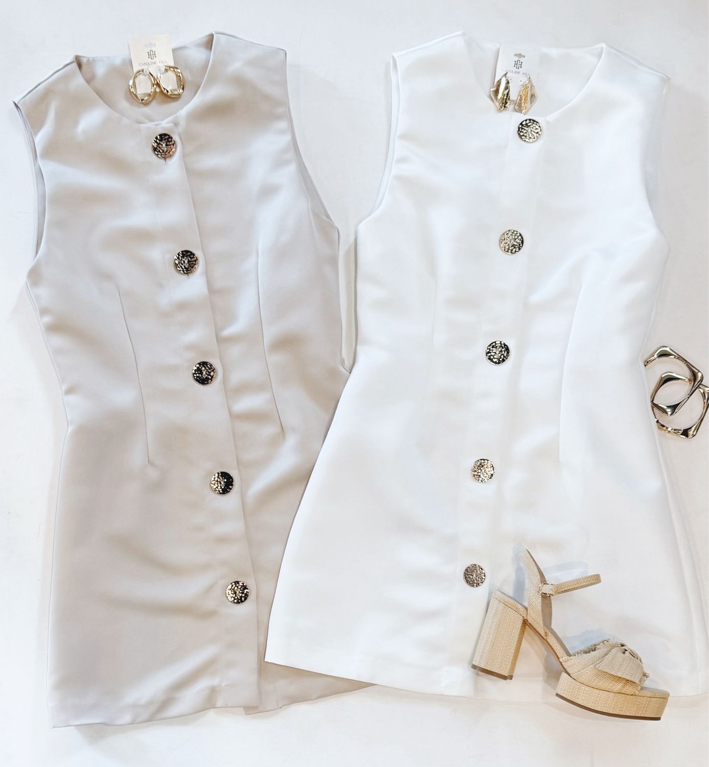 Sutton Shift Dress (White)