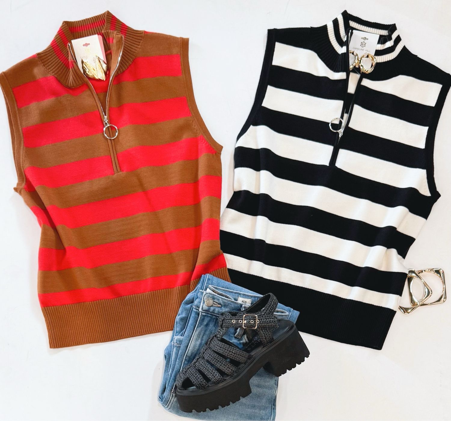 September Stripe Knit (Black And Cream)