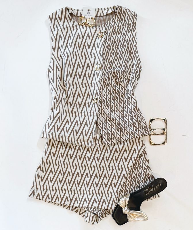 Greek Key Skort Set