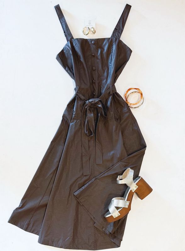 So Chocolaty Leather Midi