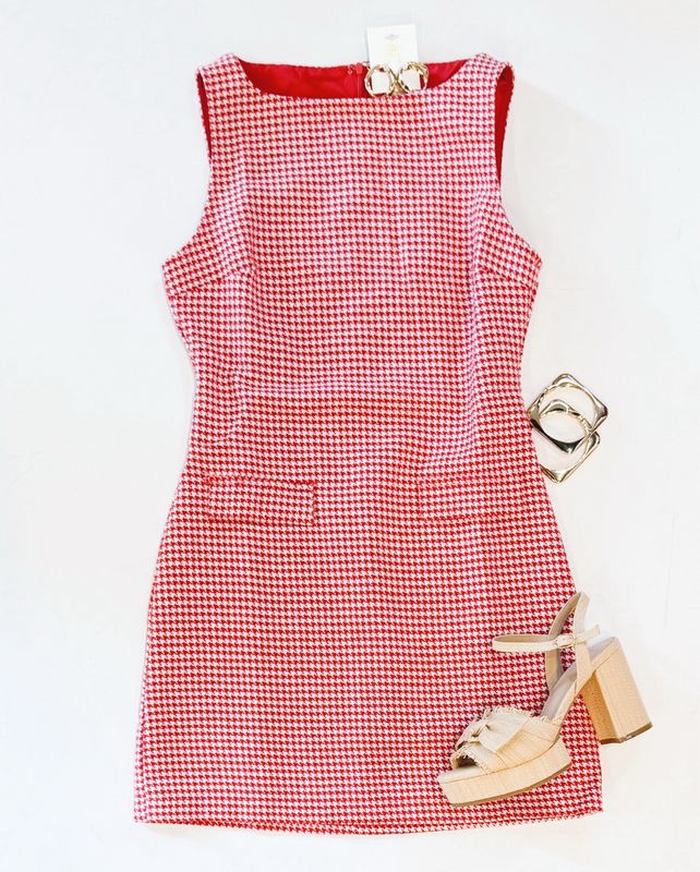 Jackie Houndstooth Pocket Dress
