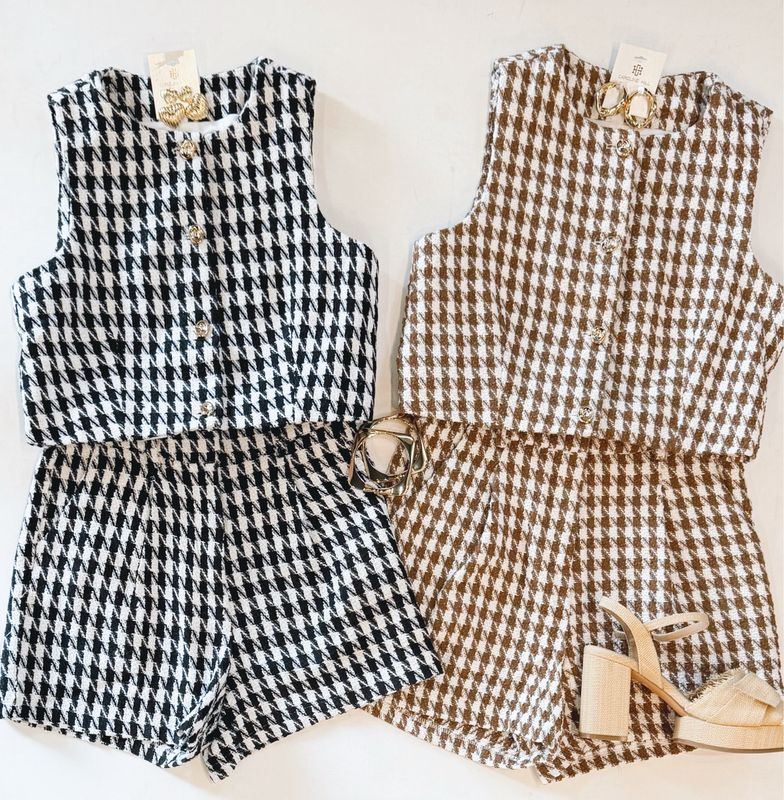 So Classic Houndstooth Set (Caramel)