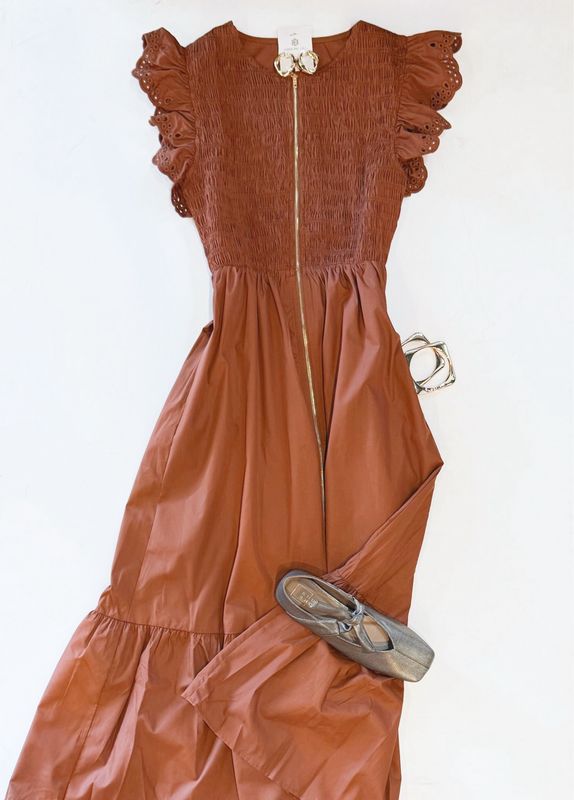 Chestnut Flutter Dress