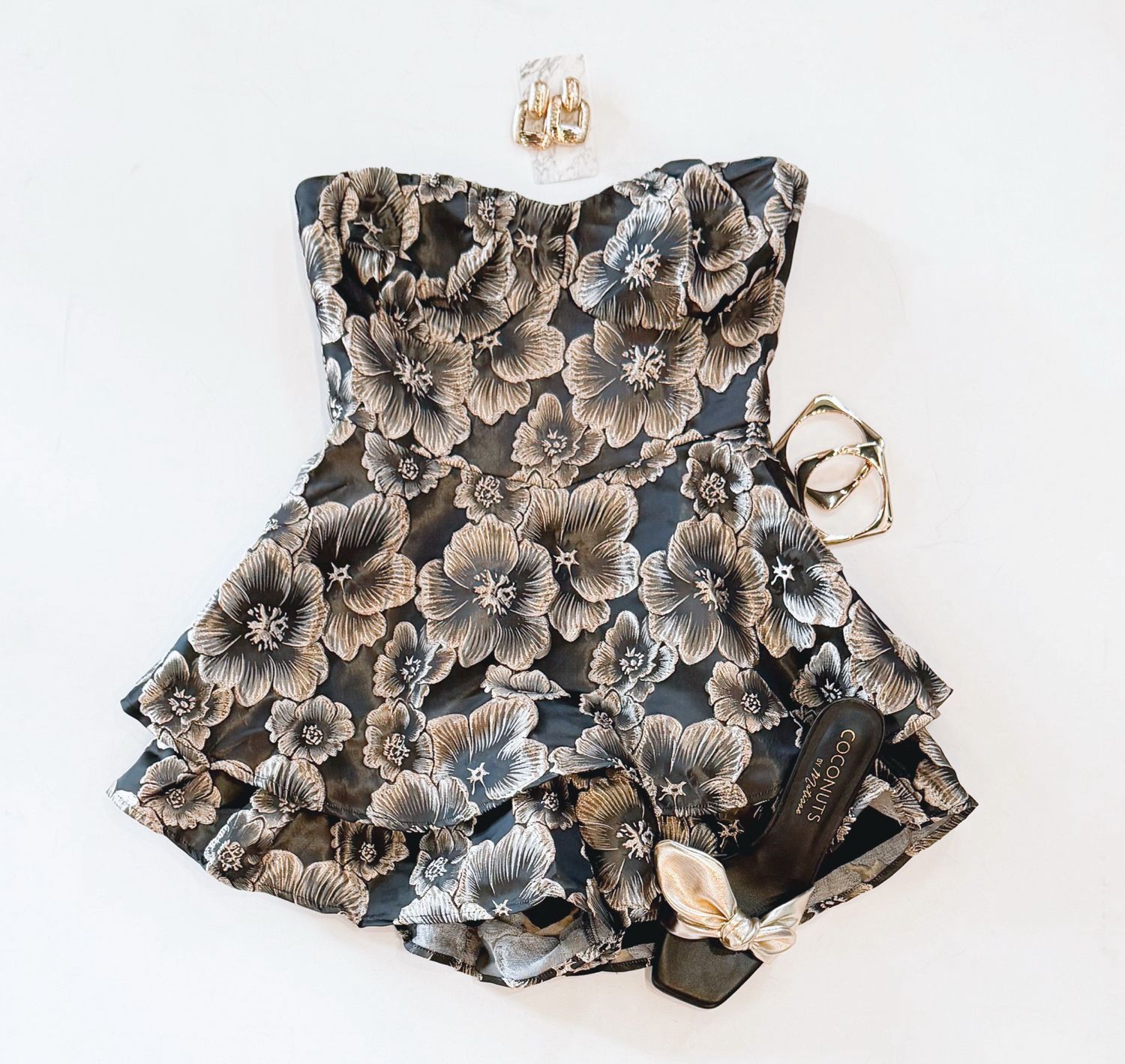 Gilded Floral Romper
