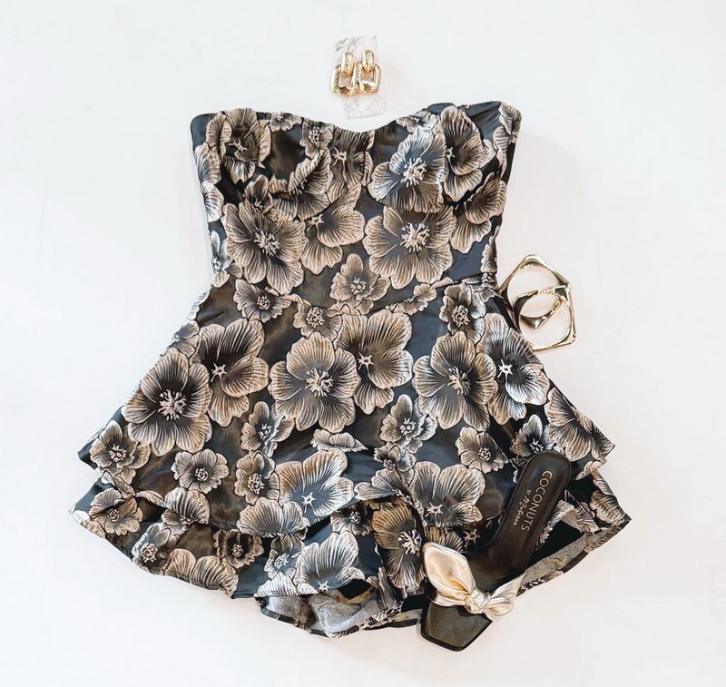 Gilded Floral Romper