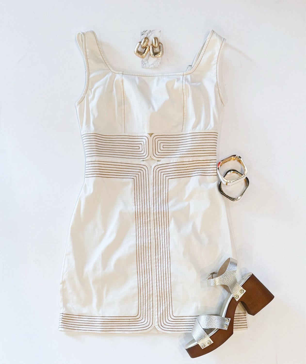 Top Stitch Cutout Dress