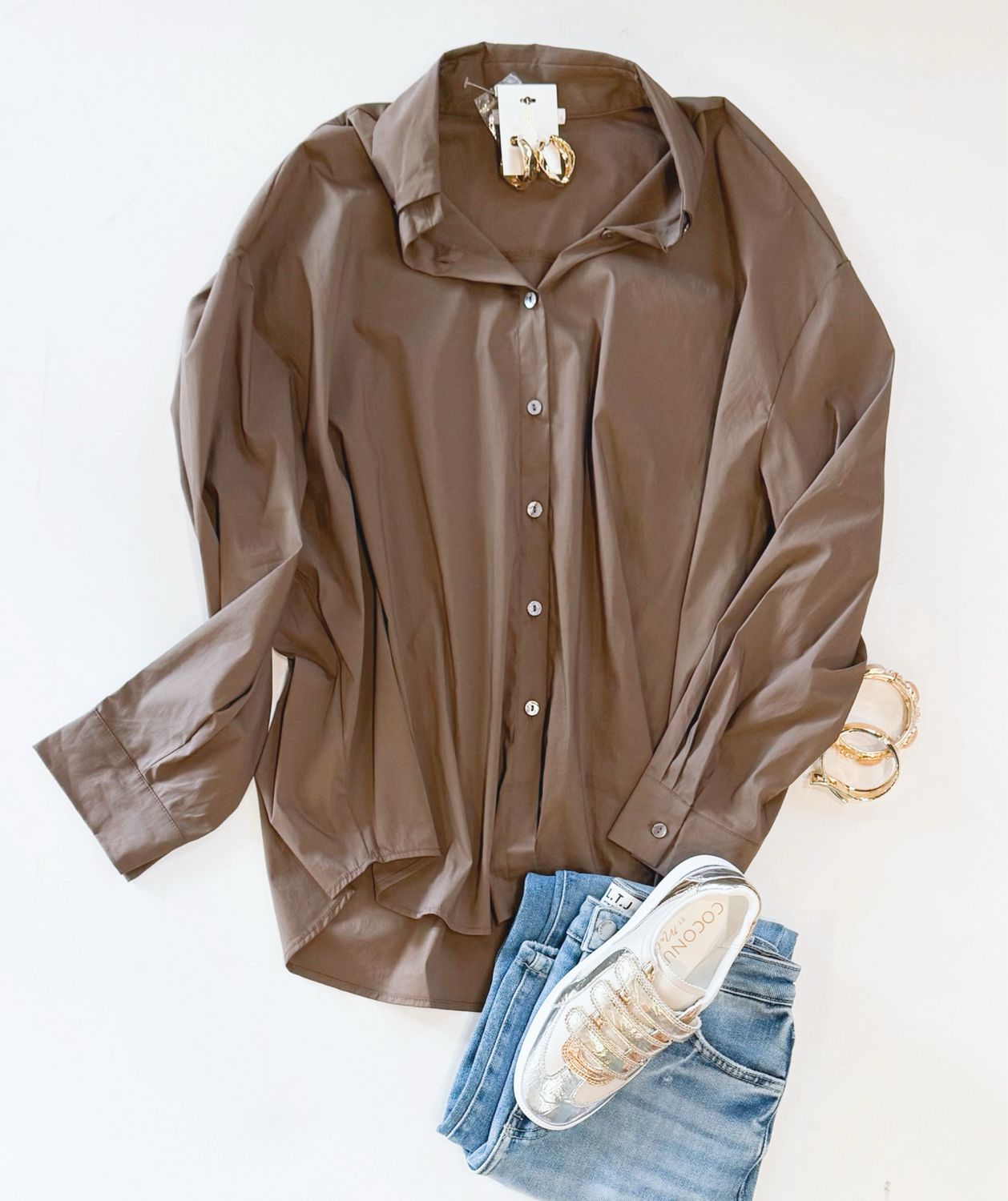 Oversized Espresso Buttondown
