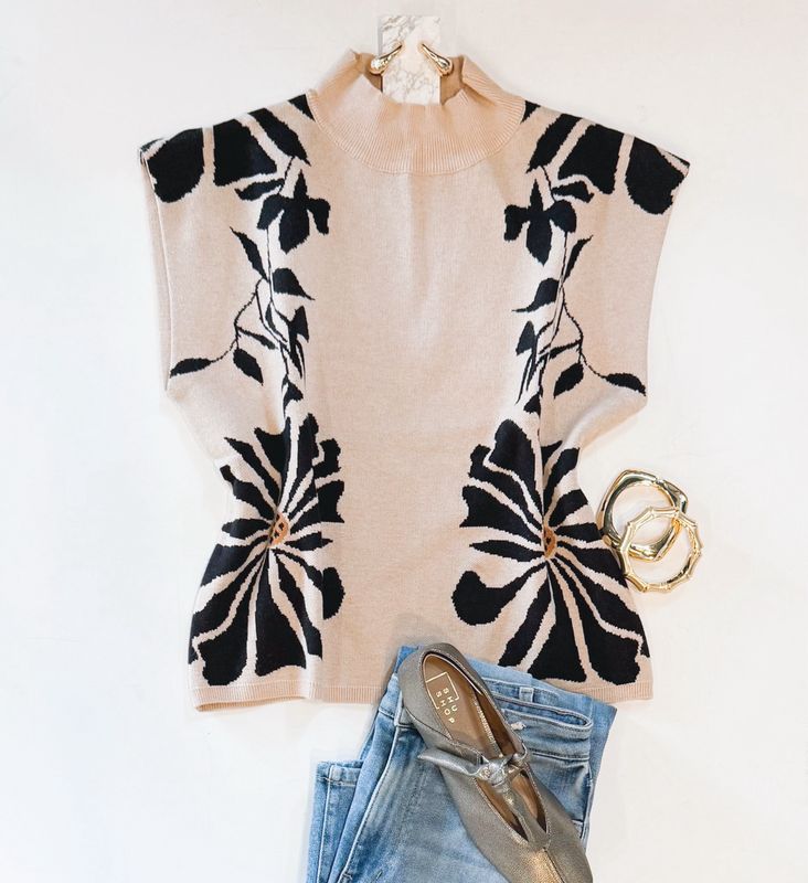 Fall Blooms Mockneck Knit