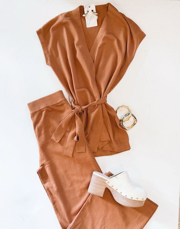 Rich Caramel Pant Set