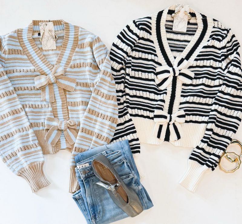 Let’s Lunch Bow Cardi (Taupe)