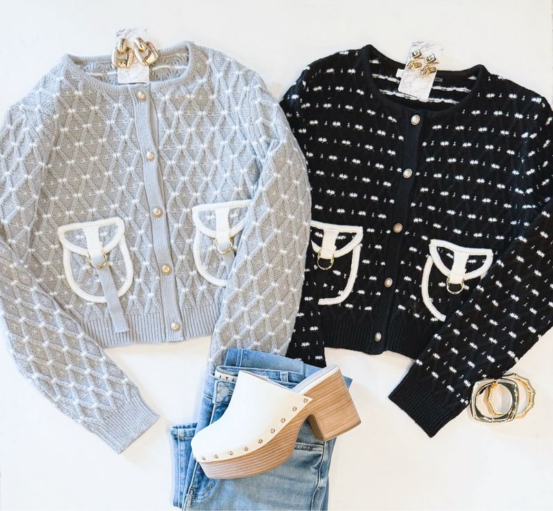 Riding Lessons Cardi (Gray)