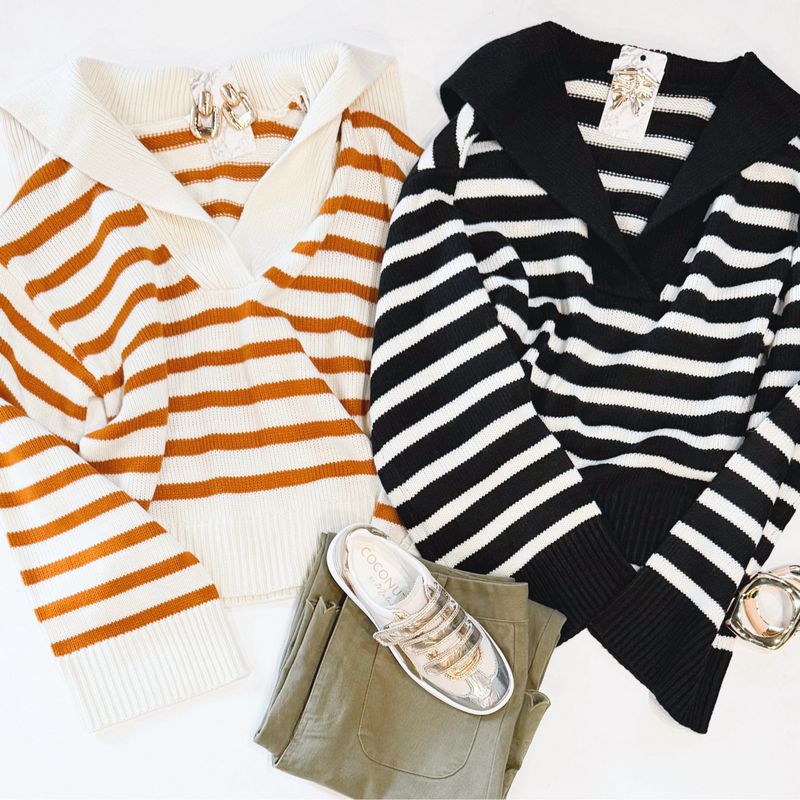 So Chill Stripe Sweater (Caramel)